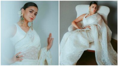 Gangubai Swag: Alia Bhatt continues love affair with white sarees, looks ravishing in new photoshoot