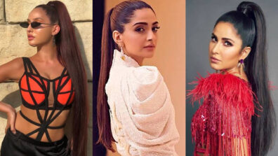 In love with long sleek high ponytail style? Take cues from Nora Fatehi, Sonam Kapoor and Katrina Kaif