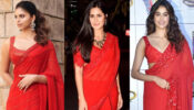 In love with Manish Malhotra special red high-chic saree? Suhana Khan, Katrina Kaif and Janhvi Kapoor are your inspirations
