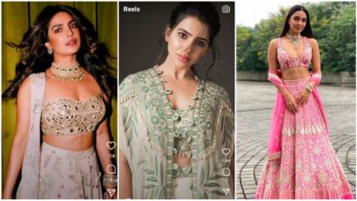 In love with mirrored Arpita Mehta lehenga designs? Take inspiration from Priyanka Chopra, Samantha Ruth Prabhu and Kiara Advani