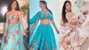Janhvi Kapoor, Madhuri Dixit and Katrina Kaif set temperature soaring in organza floral lehengas, take cues