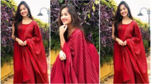 Jannat Zubair Proves That Simplicity Is The Real Beauty By Wearing A Maroon Indian Salwar Suit