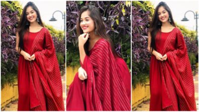 Jannat Zubair Proves That Simplicity Is The Real Beauty By Wearing A Maroon Indian Salwar Suit