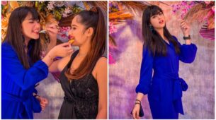 Jannat Zubair Rahmani celebrates 40M followers with influencer Riva Arora, see party pics