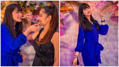 Jannat Zubair Rahmani celebrates 40M followers with influencer Riva Arora, see party pics