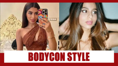 Khushi Kapoor Looking Like A Badass In A Brown One Shoulder Corset Bodycon Dress!