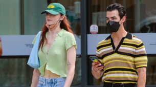 Look At The Picture Of Sophie Turner And Joe Jonas Wearing Similar Deep V Necks, How Cute