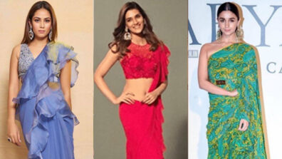 Mira Kapoor, Alia Bhatt and Kriti Sanon look class apart in ruffled silk saree and designer blouse, are you crushing?