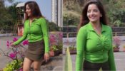 Monalisa swoons internet with her parrot green shirt and brown mini skirt