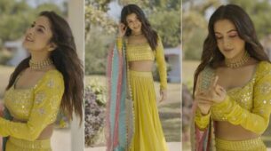 Shehnaaz Gill Looking Stunning In Traditional Yellow Outfit!
