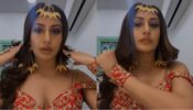 Naggin Leaked Video Footage: Surbhi Chandna wants to shine bright like diamond, looks super sensuous in deep-neck orange blouse