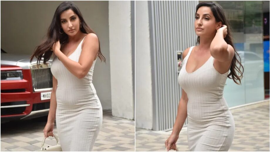 Nora Fatehi Pulling Off Stylish Bodycon White Dress, See Pics - 0