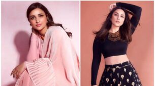 Parineeti Chopra’s Desi Presentation In A Striped Saree And Black Blouse By House Of Masaba Gupta Is A Stylish Sight