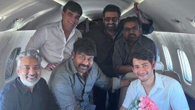 Picture Of The Day: A quick sneak-peek into Prabhas, Mahesh Babu, Chiranjeevi and SS Rajamouli’s in-flight fun and entertainment