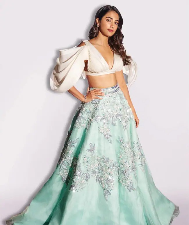 Pooja Hegde Looks Beautiful In White Two-Piece Net Outfit Perfect Dinner to Look! - 1