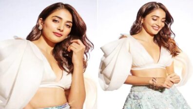 Pooja Hegde Looks Beautiful In White Two-Piece Net Outfit Perfect Dinner to Look!