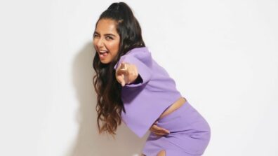 Prajakta Koli Looks Stunning In A Monochrome Purple Two-Piece Set