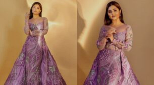 “Pretty at look but hard to get”, says Rashami Desai as she makes statement in magenta embellished gown