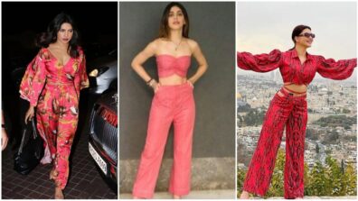 Priyanka Chopra, Alaya F and Urvashi Rautela give high-chic western vogue vibes in crimson red co-ord sets, take cues