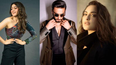 Ranveer Singh looks dapper in velvet blazer and black shirt, Sonakshi Sinha and Hansika Motwani love his swag