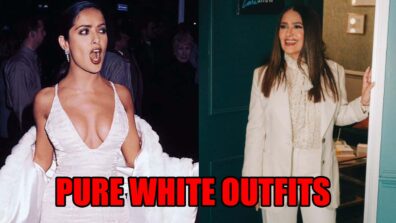 Salma Hayek’s Pure White Outfits That Got Us Screaming “OMG QUEEN”! See Pics
