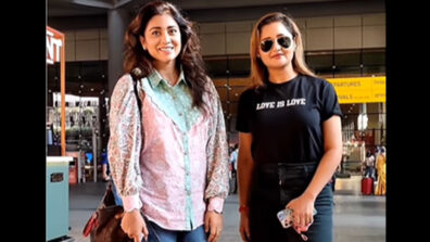 Shriya Saran and Rashami Desai are new BFFs in town, enjoy candid chat at Mumbai airport