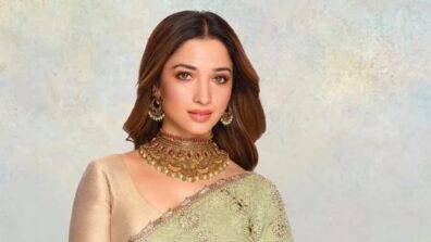 Tamannaah Bhatia Embracing The Culture In Pastel Green Saree And Gold Jewellery