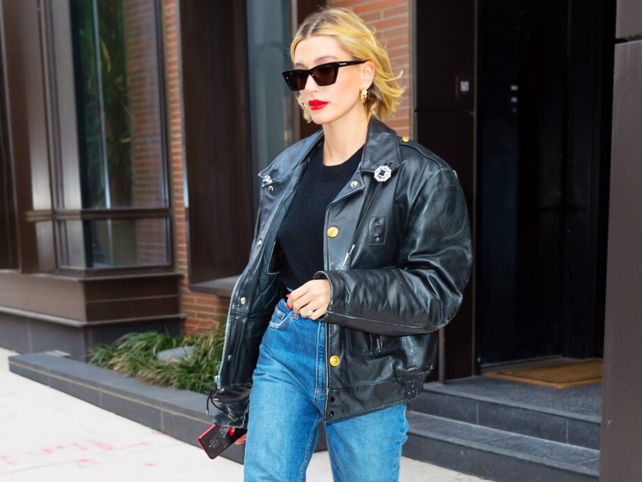 This Is How Hailey Bieber Wore Her Favourite Black Leather Jacket 3 Times - 1