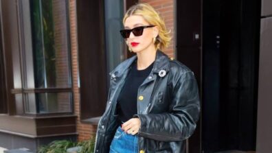 This Is How Hailey Bieber Wore Her Favourite Black Leather Jacket 3 Times