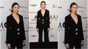 Throwback To The Mammoth Film Festival When Nina Dobrev Dazzled In A Plunging Pantsuit