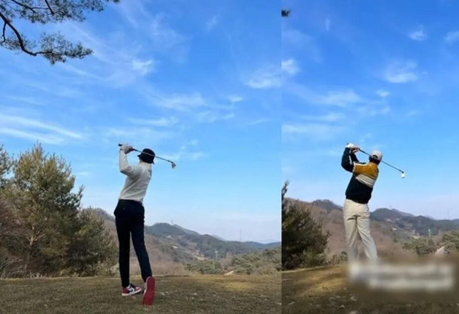 BTS V Responds As Park Seo-Joon Plays Golf And Choi Woo-Shik Makes His Presence Known - 1