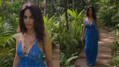 Watch: Mallika Sherawat dazzles in blue deep-neck maxi gown, does stunning ramp walk in Goa