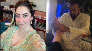 Watch: Sanjay Dutt gives adorable foot massage to Maanayata on 14th anniversary, fans say ‘husband goals’
