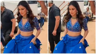 Watch: Shraddha Arya looks drop-dead gorgeous in blue ghagra choli, see candid video