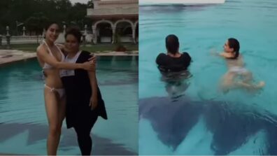 Watch Video: Sara Ali Khan caught pushing someone in the pool water, netizens angry