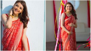 What A Beauty: Kajal Aggarwal preps up for motherhood, shares beautiful red saree look flaunting baby bump