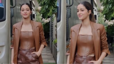 Wow: ‘Gehraiyaan’ diva Ananya Panday stuns in brown blazer and faux leather shorts, take cues