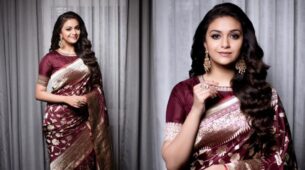 Add A Floral Accent To Your Saree Ensemble: Take Cues From Keerthy Suresh’s Book