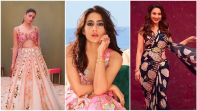 Alia Bhatt, Sara Ali Khan and Madhuri Dixit look resplendent in Shubhika’s couture