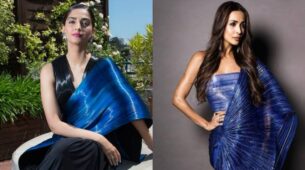 Who Looks Better In A Blue Metallic Saree: Sonam Kapoor Or Malaika Arora?
