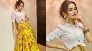 Avneet Kaur Looks Lovely In this Indo-Western Two-Piece With Matching Earrings; See Pictures