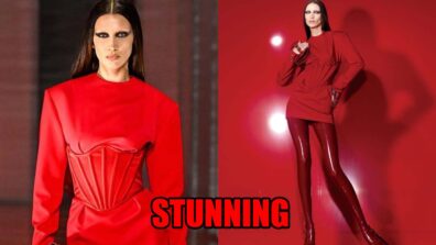 Bella Hadid Sets The Versace Show On Fire In Red Mini Dress: See Pics