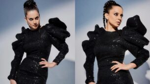 Black Beauty: Kangana Ranaut stumps in sequinned bold avatar, see pictures