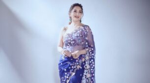 Madhuri Dixit Looks Gorgeous In Floral Saree; Take A Look At Her Best Saree Moment