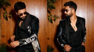 Brown Munde: Vicky Kaushal shares swagger avatar in black printed blazer, Anushka Sharma and Tiger Shroff love it