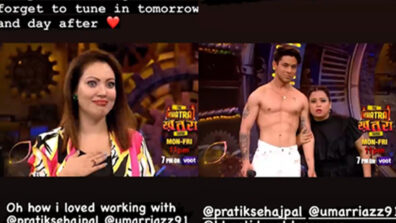 [Caught on Camera] Bigg Boss OTT fame Pratik Sehajpal flaunts chiselled abs, TMKOC diva Munmun Dutta blushes