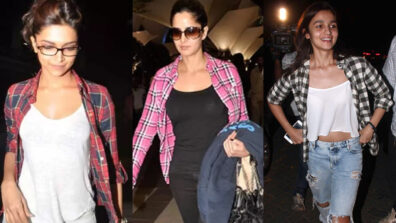 Deepika Padukone, Katrina Kaif and Alia Bhatt rock and roll in plaid shirt as jacket style, we are crushing