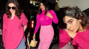 Deepika Padukone, Priyanka Chopra and Khushi Kapoor keep it trendy and high-chic in hotpink knit outfits, check ASAP