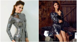 Fashion Goals: Urvashi Rautela and Anveshi Jain shine in and out in black mirror mini dresses
