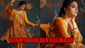 Keerthy Suresh Looks Glam In Golden Kalidaar Kurta-Salwaar